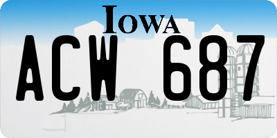 IA license plate ACW687