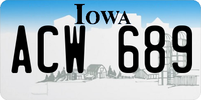 IA license plate ACW689