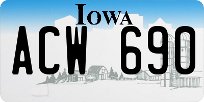 IA license plate ACW690