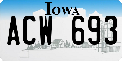 IA license plate ACW693