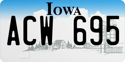 IA license plate ACW695