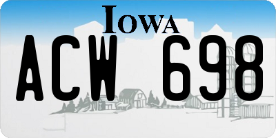 IA license plate ACW698