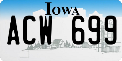 IA license plate ACW699