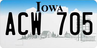 IA license plate ACW705
