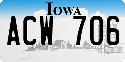 IA license plate ACW706