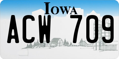 IA license plate ACW709