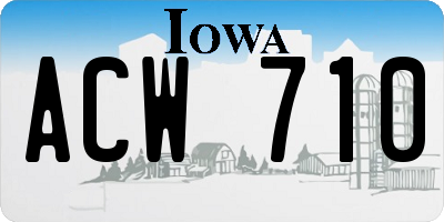 IA license plate ACW710