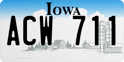 IA license plate ACW711