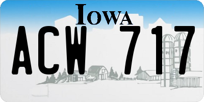 IA license plate ACW717