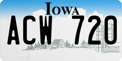 IA license plate ACW720