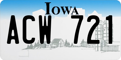 IA license plate ACW721