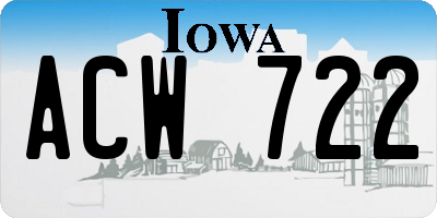 IA license plate ACW722