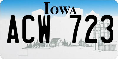 IA license plate ACW723