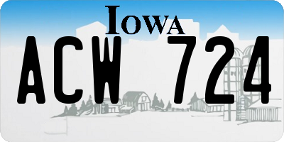 IA license plate ACW724