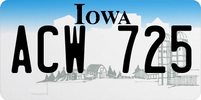 IA license plate ACW725