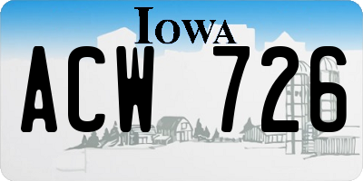 IA license plate ACW726