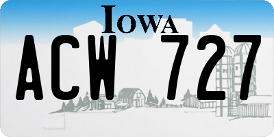 IA license plate ACW727