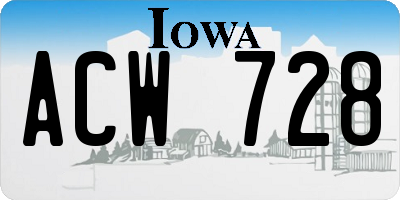 IA license plate ACW728
