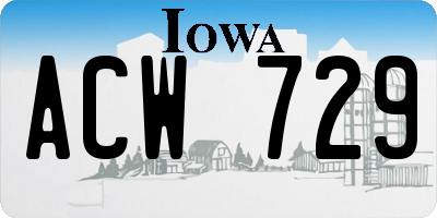 IA license plate ACW729