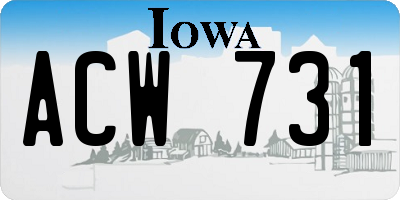 IA license plate ACW731