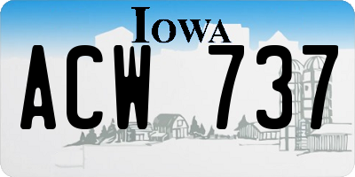 IA license plate ACW737