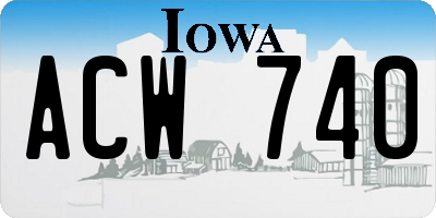 IA license plate ACW740