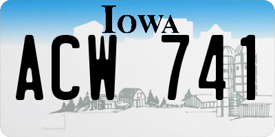 IA license plate ACW741