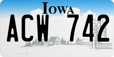 IA license plate ACW742