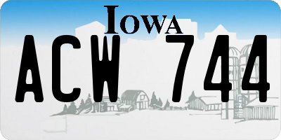 IA license plate ACW744