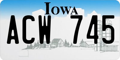 IA license plate ACW745