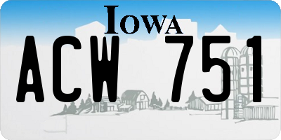 IA license plate ACW751
