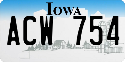 IA license plate ACW754