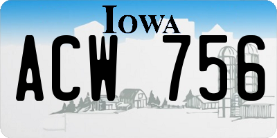 IA license plate ACW756