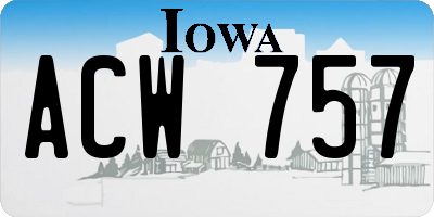 IA license plate ACW757