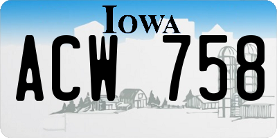 IA license plate ACW758