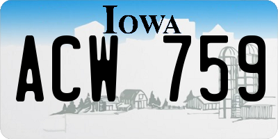 IA license plate ACW759