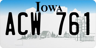 IA license plate ACW761