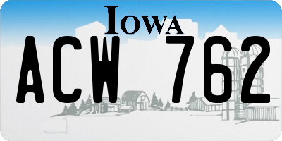 IA license plate ACW762