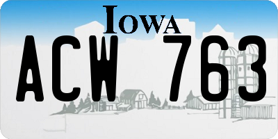 IA license plate ACW763