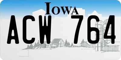 IA license plate ACW764