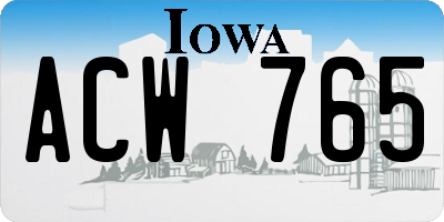 IA license plate ACW765