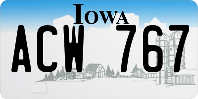 IA license plate ACW767