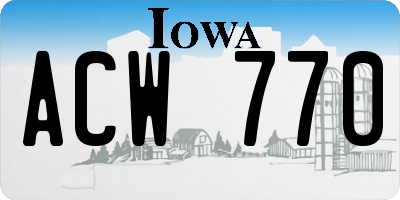IA license plate ACW770