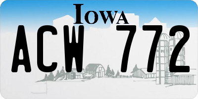 IA license plate ACW772