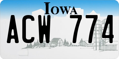 IA license plate ACW774