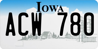 IA license plate ACW780