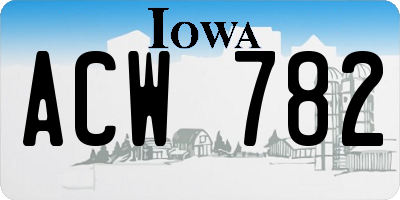 IA license plate ACW782
