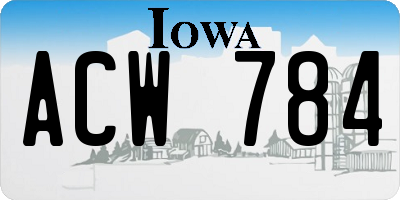 IA license plate ACW784