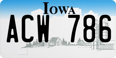 IA license plate ACW786