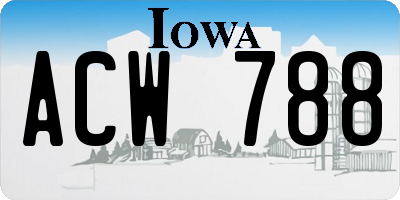 IA license plate ACW788